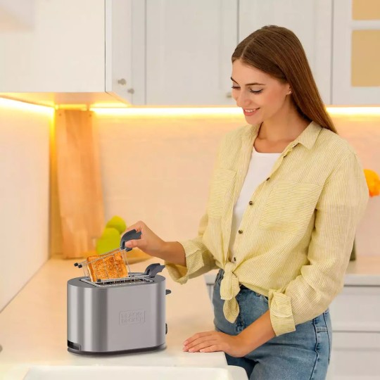 Black & Decker Toaster 2 Slots 900W Inox BXTO901E
