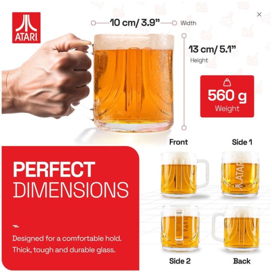 ThumbsUp! Atari 3d Beer Glass Retro Ποτήρι Μπύρας 600ml