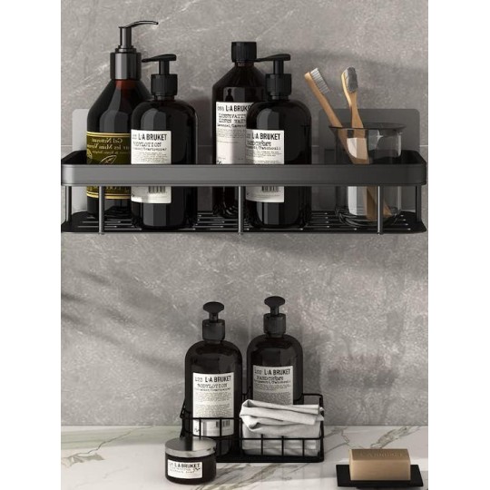 HOME USE HUH-0162 Ράφι Τοίχου Αλουμινίου 30x5x13cm Μαύρο
