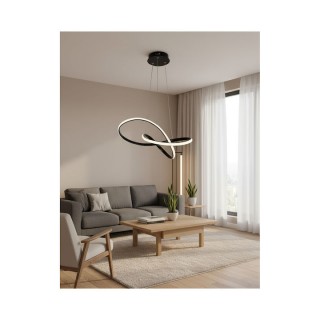 POWERTECH HLL-0207 LED Φωτιστικό Οροφής 48W, 4000K, Φ50cm x 120cm Μαύρο