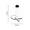 POWERTECH HLL-0207 LED Φωτιστικό Οροφής 48W, 4000K, Φ50cm x 120cm Μαύρο