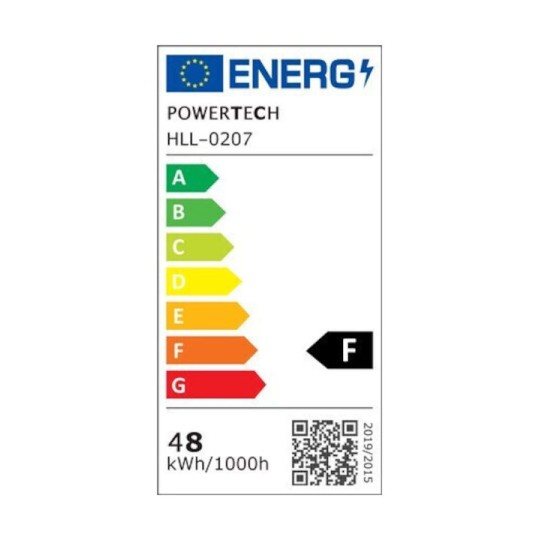 POWERTECH HLL-0207 LED Φωτιστικό Οροφής 48W, 4000K, Φ50cm x 120cm Μαύρο