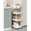 HOME USE HUH-0163 Τρόλει Κουζίνας 4 θέσεων, 40x21.5x91.5cm, Λευκό