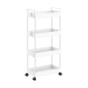 HOME USE HUH-0163 Τρόλει Κουζίνας 4 θέσεων, 40x21.5x91.5cm, Λευκό