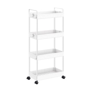 HOME USE HUH-0163 Τρόλει Κουζίνας 4 θέσεων, 40x21.5x91.5cm, Λευκό