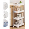 HOME USE HUH-0163 Τρόλει Κουζίνας 4 θέσεων, 40x21.5x91.5cm, Λευκό