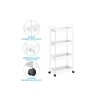 HOME USE HUH-0163 Τρόλει Κουζίνας 4 θέσεων, 40x21.5x91.5cm, Λευκό