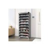 HOME USE HUH-0182 Υφασμάτινη Παπουτσοθήκη με 9 Ράφια 57x28x160cm Γκρι