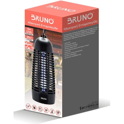 BRUNO BRN-0185 Ηλεκτρική Εντομοπαγίδα με UV Λυχνία 6W Μαύρη