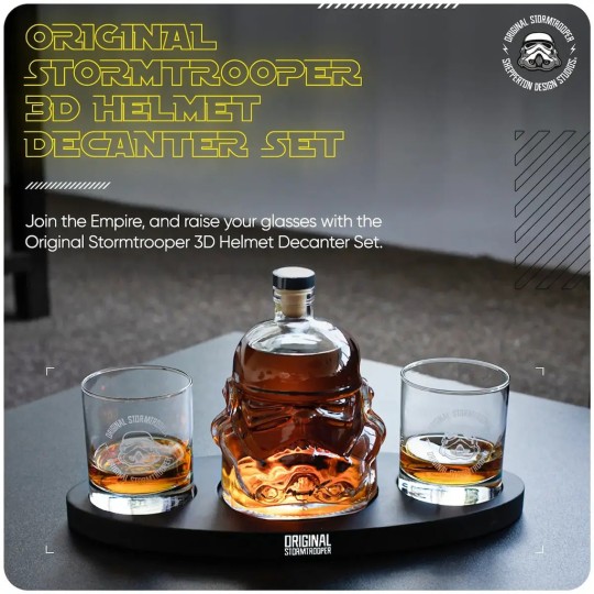 ThumbsUp! Original Stormtrooper 3D Helmet Decanter Set with Tray