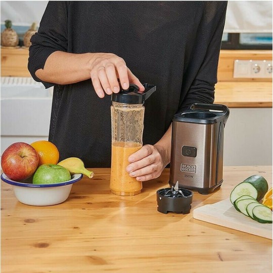 Black & Decker Blender With Plastic Jug 600 ml 350W Gray BXJBA350E