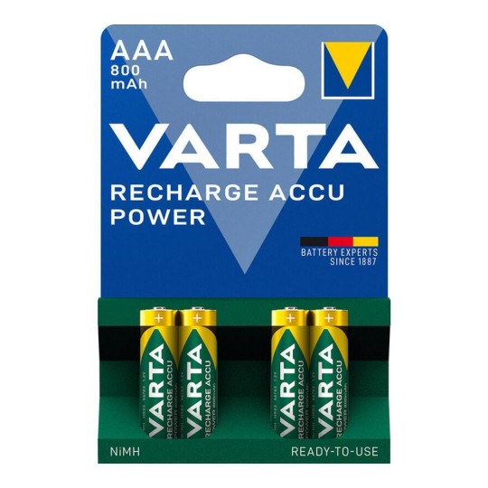 Varta Recharge Accu Power Επαναφορτιζόμενες Μπαταρίες AAA Ni-MH 800mAh 1.2V 2τμχ