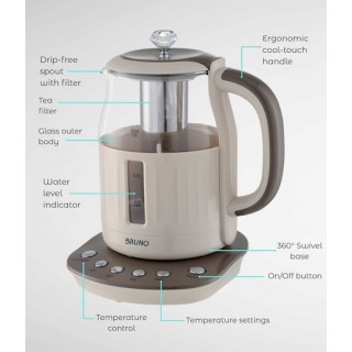 BRUNO BRN-0053 Ηλεκτρικός Βραστήρας  με Φίλτρο για Τσάι, 2200w, 1.5t BRUNO BRN-0053 Ηλεκτρικός Βραστήρας  με Φίλτρο για Τσάι, 2200w, 1.5t