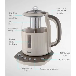 BRUNO BRN-0053 Ηλεκτρικός Βραστήρας  με Φίλτρο για Τσάι, 2200w, 1.5t BRUNO BRN-0053 Ηλεκτρικός Βραστήρας  με Φίλτρο για Τσάι, 2200w, 1.5t