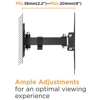 Powertech PT-1128 Βάση Τηλεόρασης Τοίχου με Βραχίονα έως 43" και 30kg Μαύρο