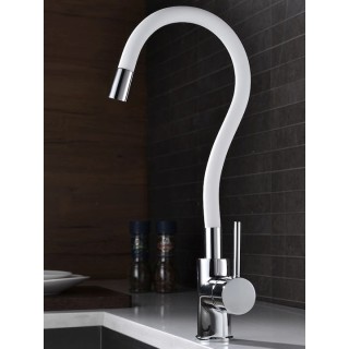 Bruno M54804-006C-S626-WH Ψηλή Σπαστή Μπαταρία Κουζίνας Πάγκου Inox Λευκή