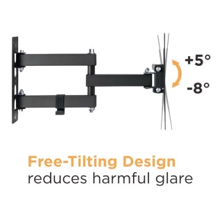 Powertech PT-1129 Βάση Τηλεόρασης Τοίχου με Βραχίονα έως 43" και 30kg Μαύρο