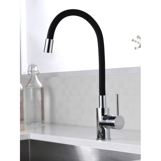 Bruno M54804-006C-S626-BK Ψηλή Σπαστή Μπαταρία Κουζίνας Πάγκου Inox Μαύρη