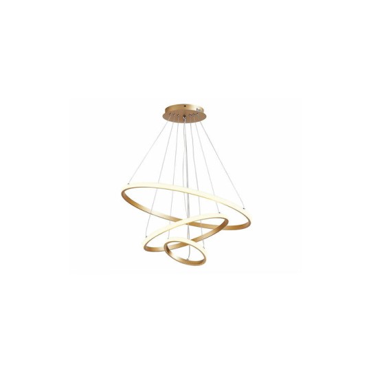 Powertech HLL-0078 Ρυθμιζόμενο Κρεμαστό Φωτιστικό Χρυσό LED 60x60εκ.