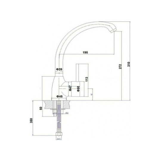 Pyramis Maidtec Melodia Ψηλή Μπαταρία Κουζίνας Πάγκου Ασημί Pyramis Maidtec Melodia Ψηλή Μπαταρία Κουζίνας Πάγκου Ασημί