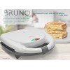 BRUNO τοστιέρα BRN-0166 2 θέσεων 800W αντικολλητικές πλάκες Λευκή BRN-0166