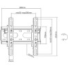 Powertech PT-1126 Βάση Τηλεόρασης Τοίχου έως 43" και 45kg Μαύρο