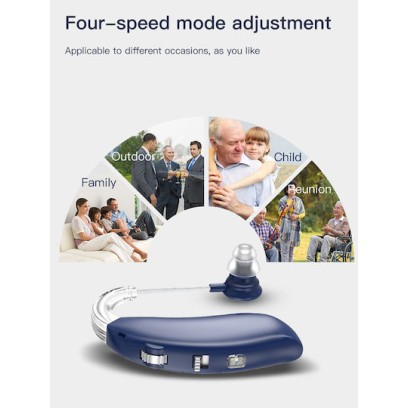 Powertech PT-1096 Bluetooth Επαναφορτιζόμενο Ακουστικό Βαρηκοΐας