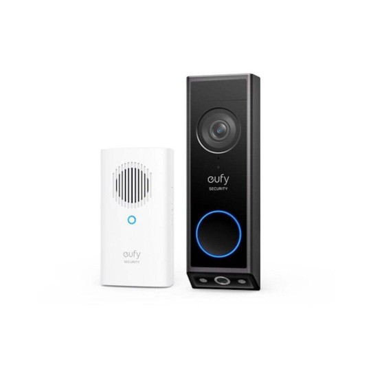 Anker eufy E340 Dual Camera Wi-Fi Video Doorbell Add-On 2K HD Black T8214311