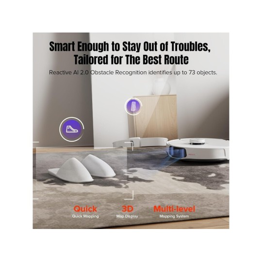 Roborock S8 S8MVU02-00 MaxV Ultra Robot Vacuum Cleaner White