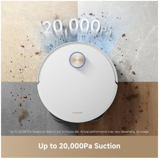 Dreame X50 Ultra Complete Robot Vacuum, LDS, Mop, 20.000pa, 6.400mAh, w80ml, d390ml, White