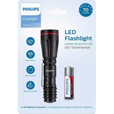 PHILIPS SFL1000P-10 Φορητός Φακός LED  1000 series 70lm Μαύρος
