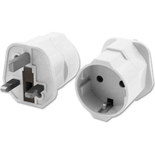 POWERTECH PT-991 Αντάπτορας Ρεύματος UK σε German type, 13A, Λευκός