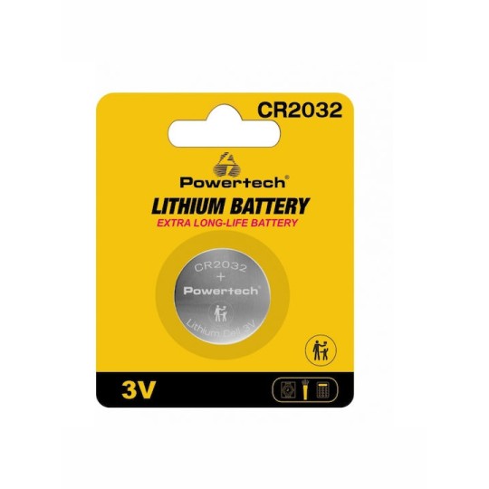 POWERTECH PT-1208 Μπαταρία Λιθίου CR2032, 3V, 1τμχ