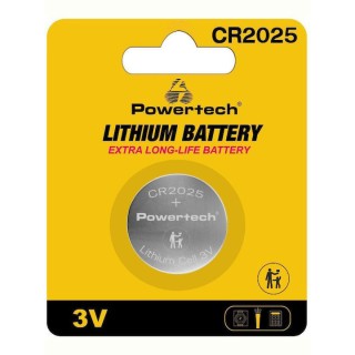 POWERTECH PT-1211 Μπαταρία Λιθίου CR2025, 3V, 1τμχ POWERTECH PT-1211 Μπαταρία Λιθίου CR2025, 3V, 1τμχ