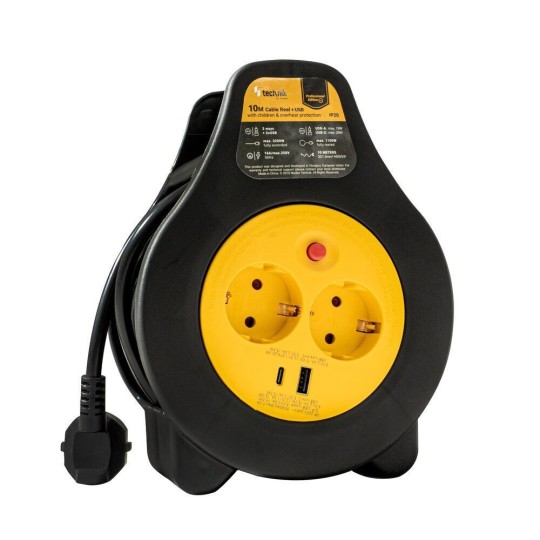 Technik Extension Reel Cord 10m Copper