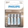 Philips 4 Pack Alkaline Batteries AA Long Lasting Power 1.5V
