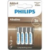 Philips 4 Pack Alkaline Batteries AAA Long Lasting Power 1.5V LR03A4B/GRS