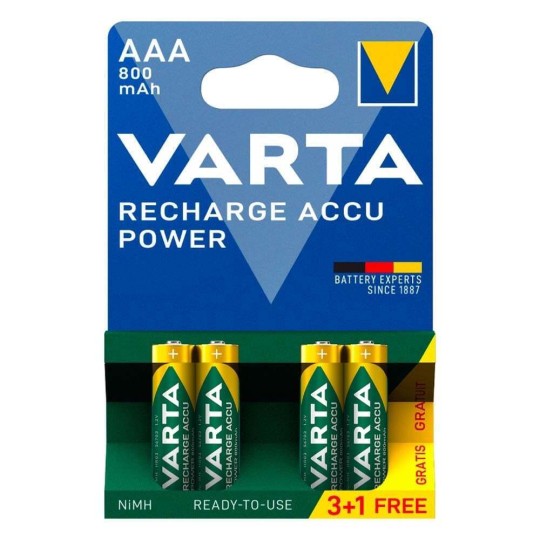 Varta Rechargeable Accu Rechargeable Battery AAA Ni-MH 800mAh 1.2V 4pcs