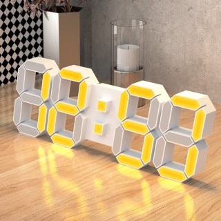 EDUP EH-LED1319 3D LED Wall Clock 9.5? Remote Control Digital Nightlight