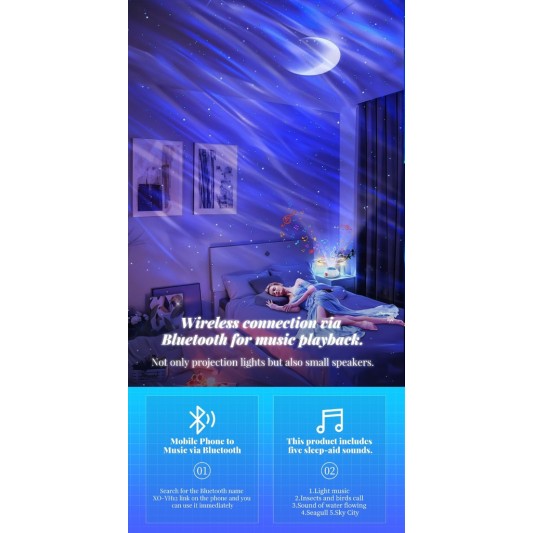 XO Led Παιδικό Φωτιστικό Projector Πολύχρωμο 15x14.5x9.95εκ. 16.001.0226