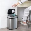 HOME USE HUH-0256 Κάδος Απορριμμάτων με Φωτοκύτταρο Ανοξείδωτο Ατσάλι 15lt Ασημί