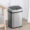 HOME USE HUH-0256 Κάδος Απορριμμάτων με Φωτοκύτταρο Ανοξείδωτο Ατσάλι 15lt Ασημί