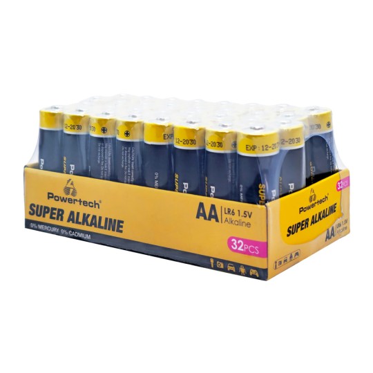 Powertech PT-1401 Αλκαλικές Μπαταρίες Super Alkaline AA 1.5V 32τμχ