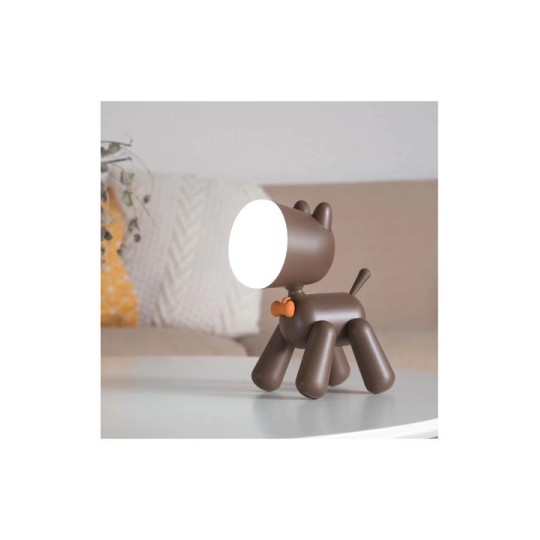 Allocacoc PuppyLamp Janpim Επιτραπέζιο Φωτιστικό Κουτάβι με Διακόπτη - Brown (DH0272BN/PUPYLP)