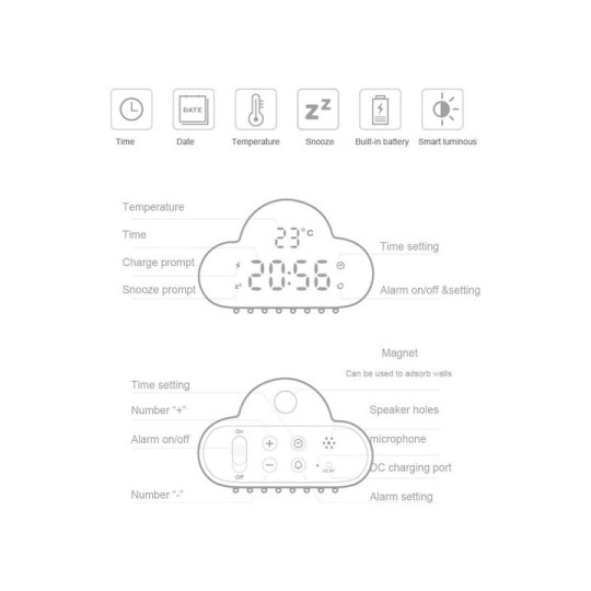 Allocacoc Cloud - Ψηφιακό Ξυπνητήρι - Πράσινο (DH0171GN/ACLOUD)