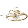 Powertech Smart Ανεμιστήρας Οροφής Hll-0178 Led Φως 50w Φ50x21cm Χρυσός