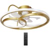 Powertech Smart Ανεμιστήρας Οροφής Hll-0178 Led Φως 50w Φ50x21cm Χρυσός