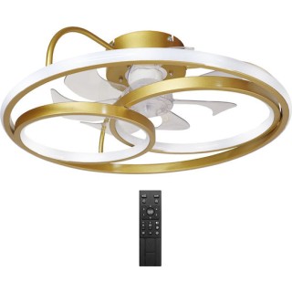 Powertech Smart Ανεμιστήρας Οροφής Hll-0178 Led Φως 50w Φ50x21cm Χρυσός