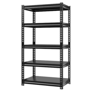 HOME USE HUH-0248 Μεταλλική Ραφιέρα με 5 Ράφια, 90x40x183cm, Μαύρη