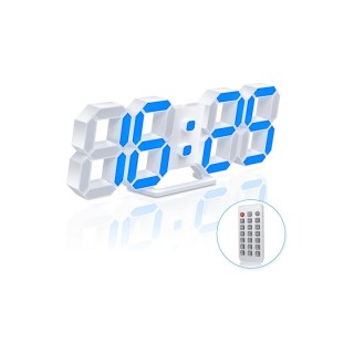 EDUP EH-LED1319 3D LED Wall Clock 9.5 Remote Control Digital Nightlight